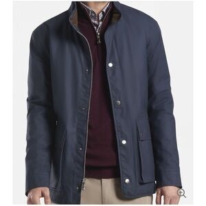 PETER MILLAR Waxed Cotton Field Jacket Mens XL Navy Quilted Plaid Interior Cord